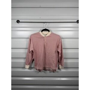 LL Bean Kids Red Henley Holiday Medium